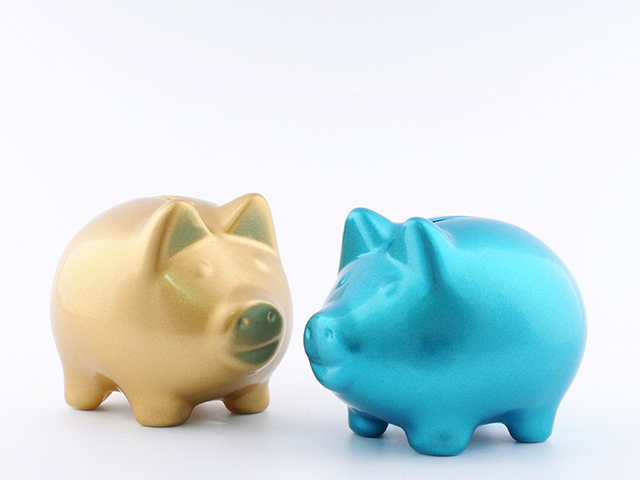 Sparschwein Werbeartikel farbig, Glitzer, metallisch mit Logo Aufdruck Sparschwein Werbung, Give-Away, Incentive, Werbegeschenk, Präsent